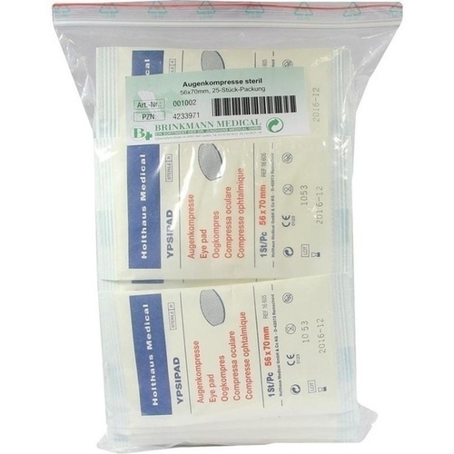 Augenkopressen 56x70mm steril, 25 Stk., Brinkmann Medical Ein Unternehmen der Dr. Junghans Medical GmbH