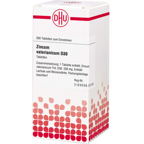 ZINCUM VALERIANICUM D 30 Tabletten, 200 St, DHU-Arzneimittel GmbH & Co. KG