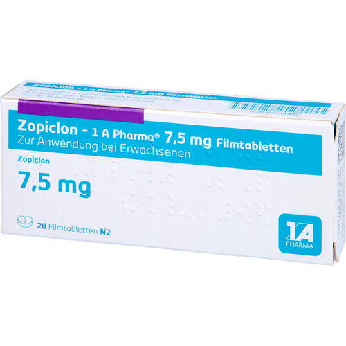 Zopiclon - 1 A Pharma 7.5mg Filmtabletten, 20 ST, 1 A Pharma GmbH