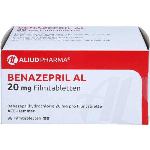 Benazepril AL 20mg Filmtabletten, 98 ST, Aliud Pharma GmbH