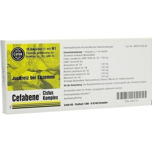 CEFABENE Cistus Komplex Injektionslösung, 10X1 ml, Cefak KG