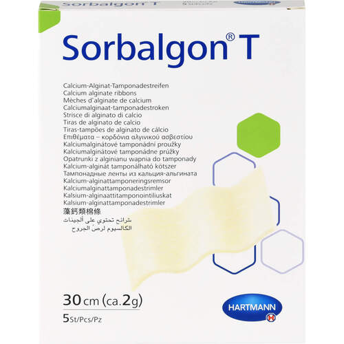 Sorbalgon T Tamponade Streifen 2g/30cm, 5 Stk., Junek Europ-Vertrieb GmbH