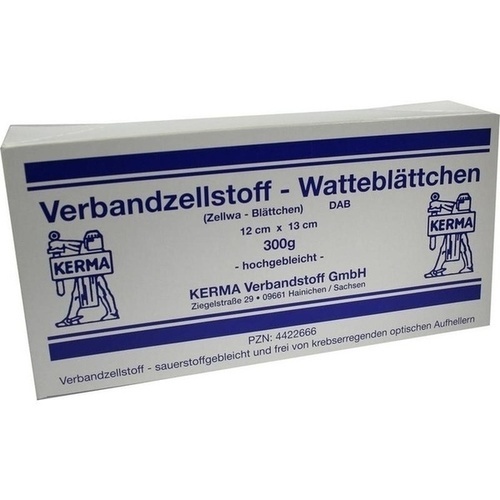 VERBANDZELLSTOFF WATTEBL&Auml;TTCHEN HOCHGEBL.12x13CM, 300 g, Kerma Verbandstoff GmbH