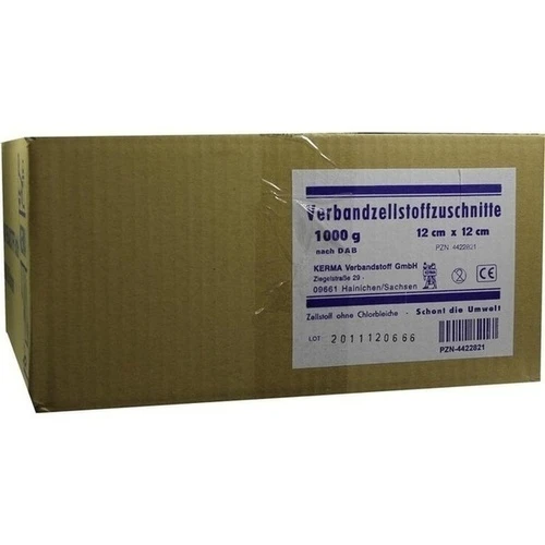 VERBANDZELLSTOFF ZUSCHNITTE HOCHGEBLEICHT 12x12CM, 1000 g, Kerma Verbandstoff GmbH