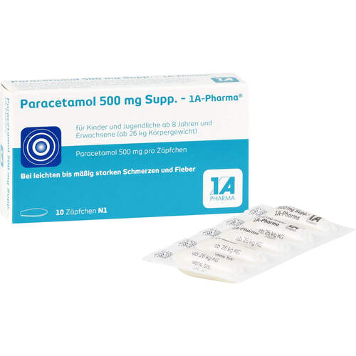 PARACETAMOL 500 mg-1A Pharma Suppositorien, 10 Stk., 1 A Pharma GmbH