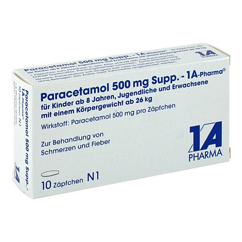 PARACETAMOL 500 mg-1A Pharma Suppositorien, 10 Stk., 1 A Pharma GmbH