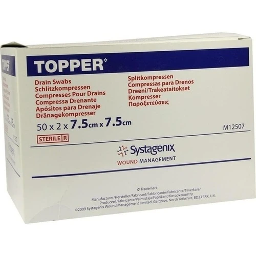 TOPPER Schlitzkompr. steril 7.5 x 7.5 cm, 50x2 Stk., Solventum Germany GmbH