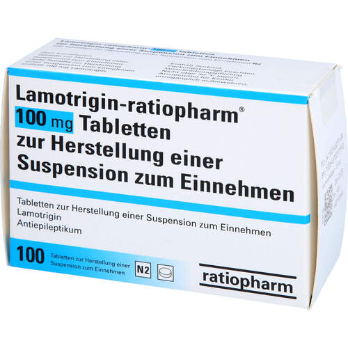 Lamotrigin-ratiopharm 100mg Tab.z.H.e.Susp.z.Einn., 100 Stk., ratiopharm GmbH