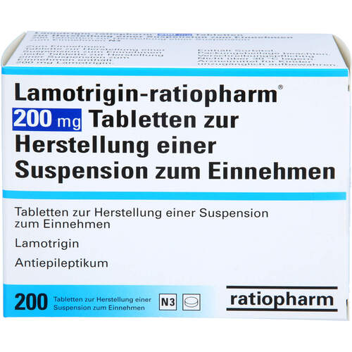 Lamotrigin-ratiopharm 200mg Tab.z.H.e.Susp.z.Einn., 200 Stk., ratiopharm GmbH