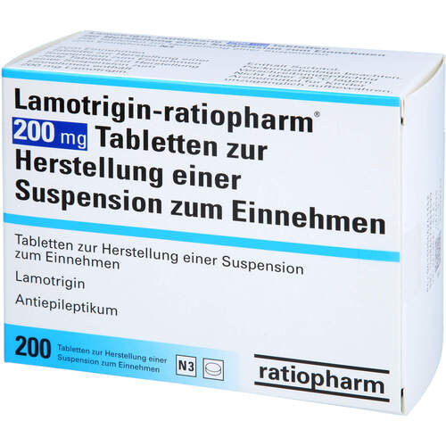 Lamotrigin-ratiopharm 200mg Tab.z.H.e.Susp.z.Einn., 200 Stk., ratiopharm GmbH