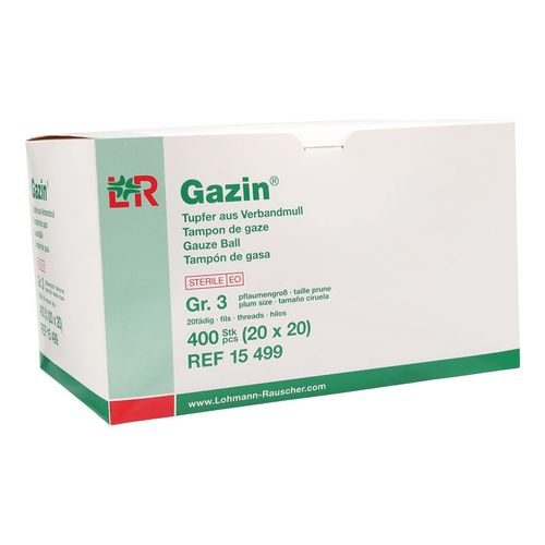 Gazin Tupfer pflaumengroß steril Gr. 3, 20x20 Stk., Lohmann & Rauscher GmbH & Co. KG