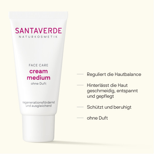 Aloe Vera Creme medium ohne Duft, 30 ml, SANTAVERDE GmbH