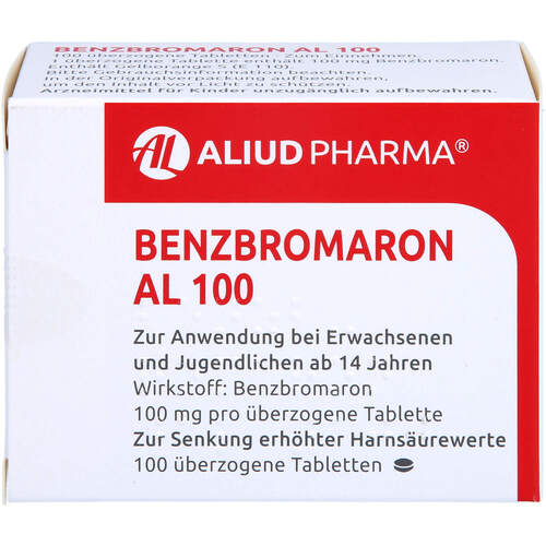 BENZBROMARON AL 100 &uuml;berzogene Tabletten, 100 Stk., ALIUD Pharma GmbH