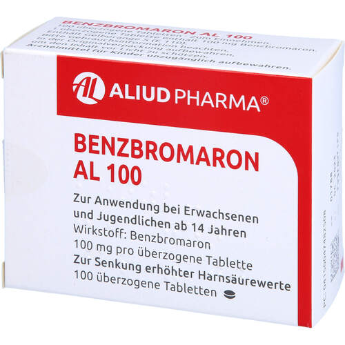 BENZBROMARON AL 100 &uuml;berzogene Tabletten, 100 Stk., ALIUD Pharma GmbH