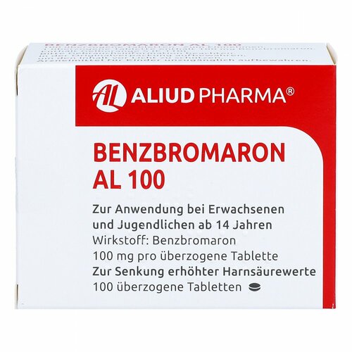 BENZBROMARON AL 100 &uuml;berzogene Tabletten, 100 Stk., ALIUD Pharma GmbH