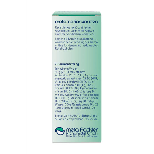 METAMARIANUM B12 N, 100 ml, Meta Fackler Arzneimittel GmbH