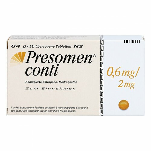 PRESOMEN conti 0,6mg/2mg &uuml;berzogene Tabletten, 84 Stk., Viatris Healthcare GmbH