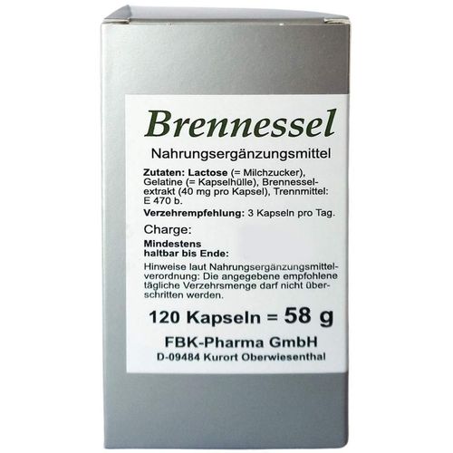 BRENNESSEL KAPSELN, 120 Stk., Fbk-Pharma GmbH