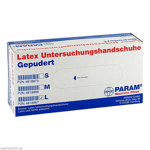 Einmal Handschuhe Latex gepudert L, 100 Stk., Param GmbH