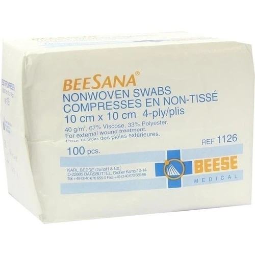 Vlieskompressen unsteril 10x10cm 4f 40g, 100 Stk., Meditrade GmbH