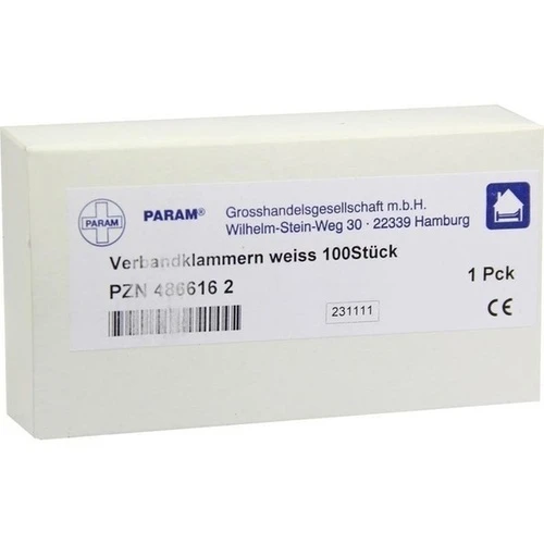 VERBAND KLAMMERN WEISS, 100 Stk., Param GmbH