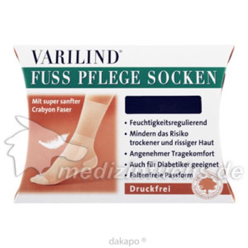 VARILIND Fußpflege Socke Gr.1 blau, 2 Stk., Paracelsia Pharma GmbH