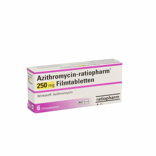 Azithromycin-ratiopharm 250mg Filmtabletten, 6 ST, ratiopharm GmbH