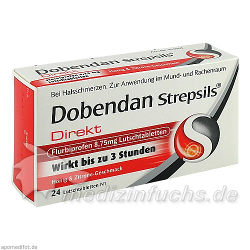 DOBENDAN Strepsils Direkt Flurbiprof.8,75mg Lut., 24 Stk., Reckitt Benckiser Deutschland GmbH