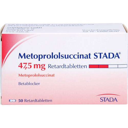 Metoprololsuccinat STADA 47.5 mg Retardtabl., 50 Stk., STADAPHARM GmbH