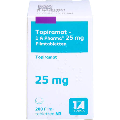 Topiramat-1 A Pharma 25mg Filmtabletten, 200 Stk., 1 A Pharma GmbH