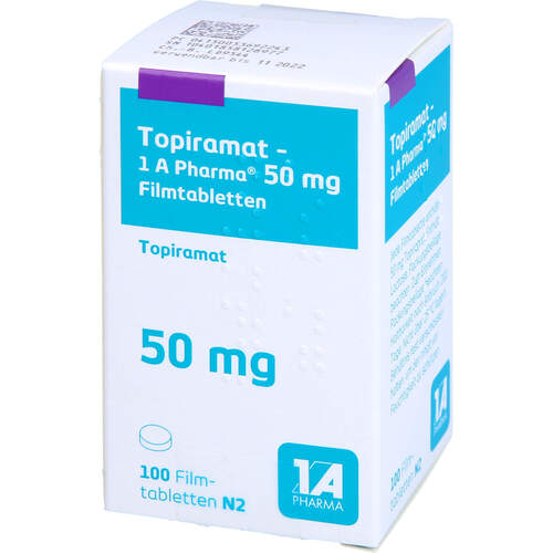 Topiramat-1 A Pharma 50mg Filmtabletten, 100 ST, 1 A Pharma GmbH