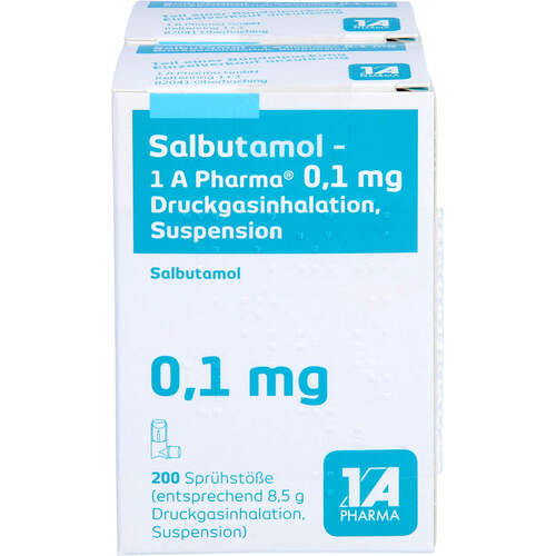 Salbutamol - 1 A Pharma 0.1 mg Druckgasinhalation, 2 Stk., 1 A Pharma GmbH