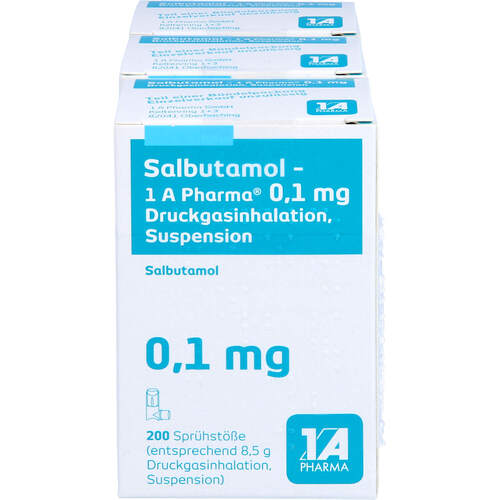 Salbutamol - 1 A Pharma 0.1 mg Druckgasinhalation, 3 Stk., 1 A Pharma GmbH