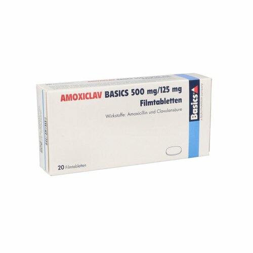 AMOXICLAV BASICS 500mg/125mg Filmtabletten, 20 ST, Basics GmbH