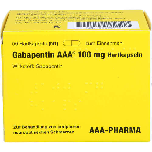 Gabapentin AAA 100mg Hartkapseln, 50 Stk., Aaa - Pharma GmbH