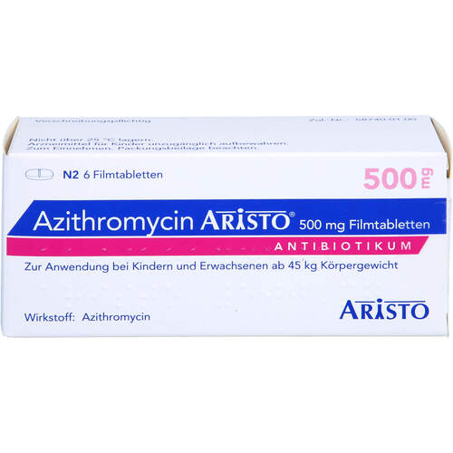 Azithromycin Aristo 500mg Filmtabletten, 6 Stk., Aristo Pharma GmbH