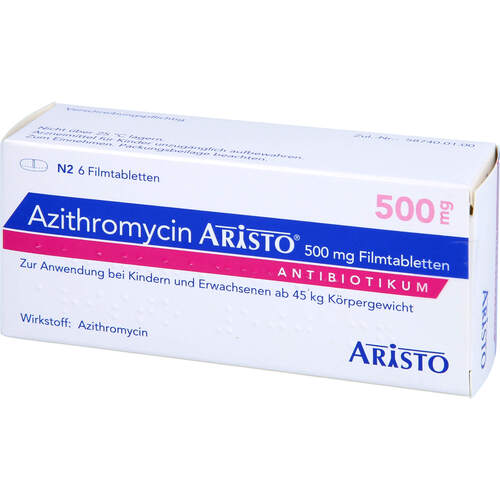 Azithromycin Aristo 500mg Filmtabletten, 6 Stk., Aristo Pharma GmbH