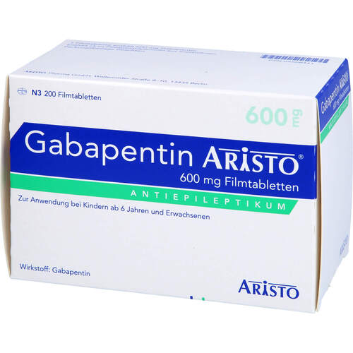 Gabapentin Aristo 600 mg Filmtabletten, 200 Stk., Aristo Pharma GmbH