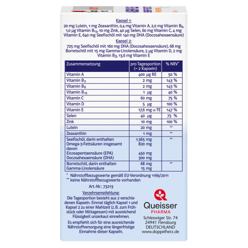 Doppelherz Augen plus Sehkraft+Schutz System, 60 Stk., Queisser Pharma GmbH & Co. KG