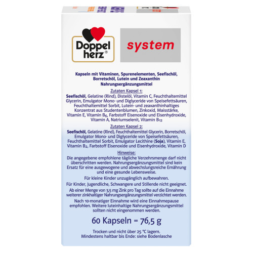 Doppelherz Augen plus Sehkraft+Schutz System, 60 Stk., Queisser Pharma GmbH & Co. KG