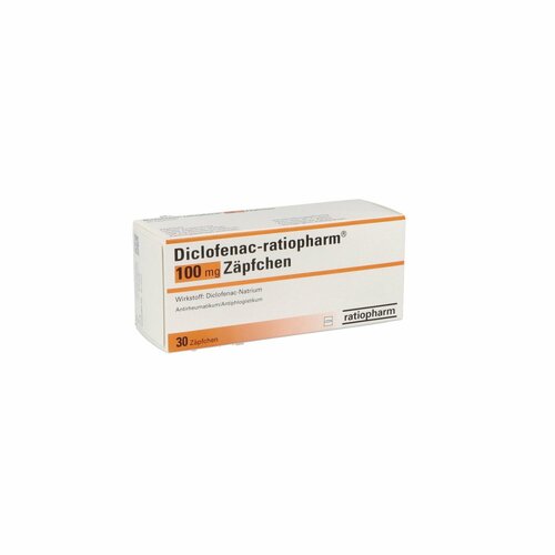 Diclofenac-ratiopharm 100mg Zäpfchen, 30 Stk., ratiopharm GmbH