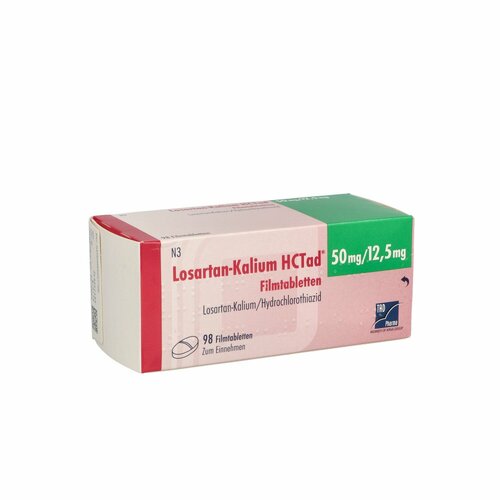 Losartan-Kalium HCTad 50/12.5mg Filmtabletten, 98 ST, TAD Pharma GmbH