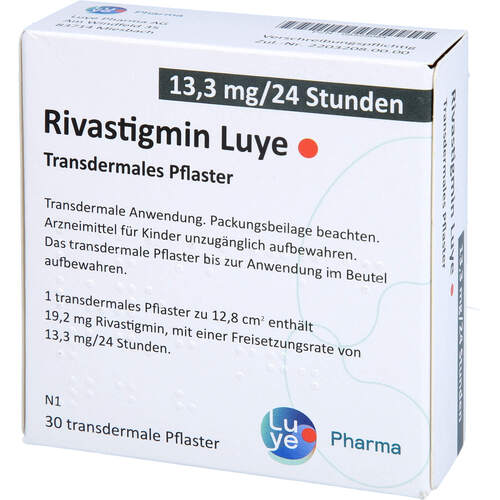 Rivastigmin Luye 13.3mg/24 Std. Transdermales Pfl., 30 Stk., Luye Pharma AG Rivastigmin Luye 13.3mg/24 Std. Transdermales Pfl., 30 Stk., Luye Pharma AG