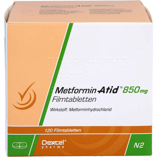 Metformin Atid 850mg, 120 Stk., Dexcel Pharma GmbH
