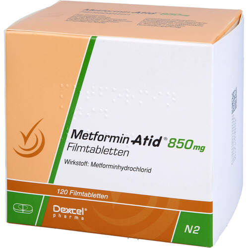 Metformin Atid 850mg, 120 Stk., Dexcel Pharma GmbH