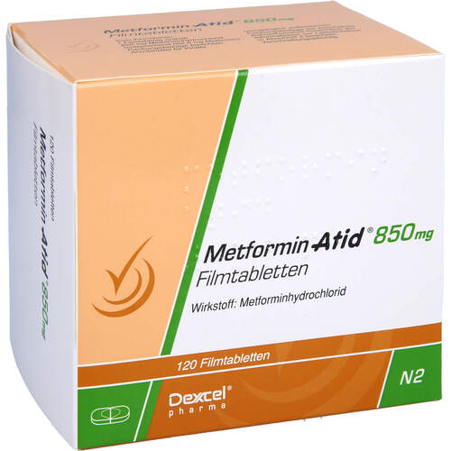 Metformin Atid 850mg, 120 Stk., Dexcel Pharma GmbH