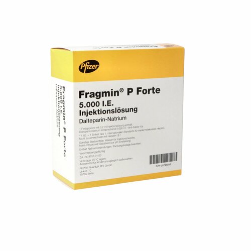 FRAGMIN 5000IE P FORTE Fertigspr m.Sicherheitssyst, 20 Stk., Pfizer Pharma GmbH