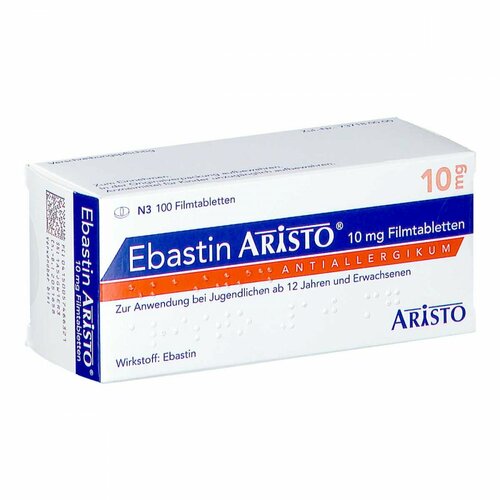 Ebastin Aristo 10mg Filmtabletten, 100 ST, Aristo Pharma GmbH