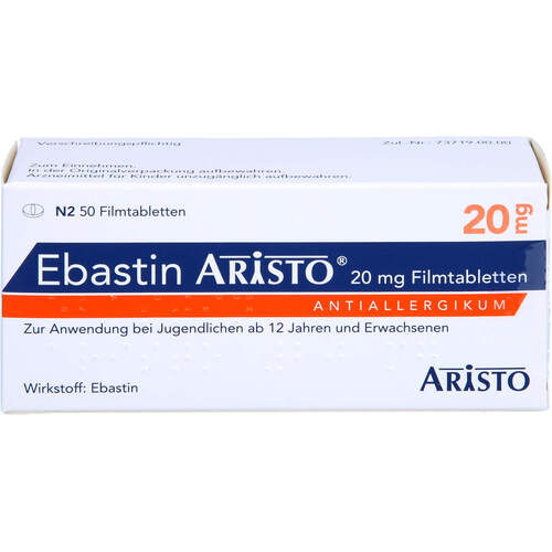 Ebastin Aristo 20mg Filmtabletten, 50 ST, Aristo Pharma GmbH