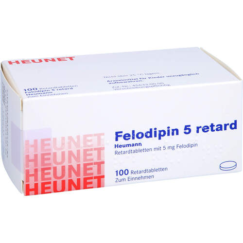 FELODIPIN 5 RETARD HEUMANN Heunet, 100 ST,  Heunet Pharma GmbH 